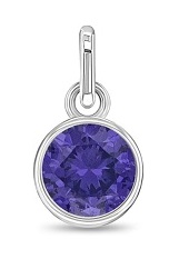 nice sterling silver cubic zirconia February birthstone baby charm